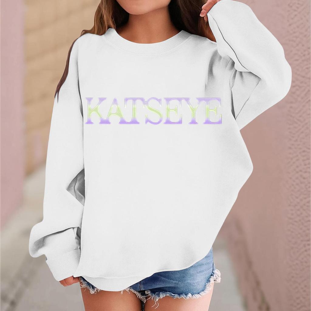 Kids Long Sleeve Printed Neck Sweatshirt Casual Pullover Top for Boys and Girls