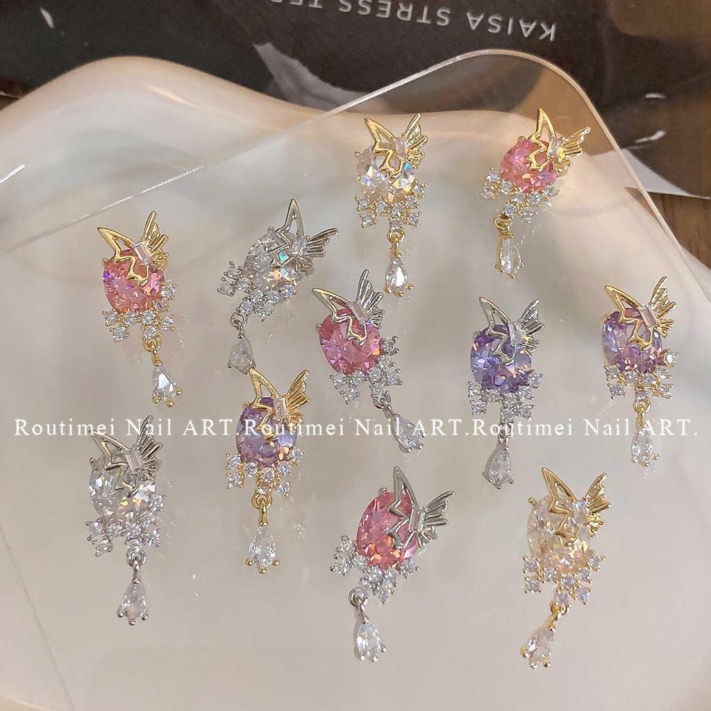 Luxury Zircon Bow Heart Pendant Nail Art Rhinestones – Exquisite, Shiny, and Elegant