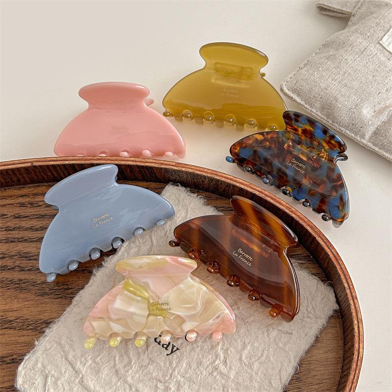 6.5cm Elegant Acetate Hair Claw Medium Size Sweet Hair Clip Crab Shark Clip for Women Hair Accessories Headwear