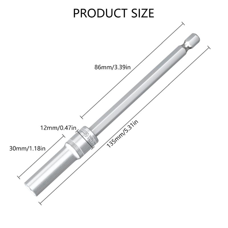 Extra Long Socket Wrench 4-14mm Hex Bit Socket Nut Driver for Screwdriver Easy Installation and Mechanical Repairs Tool