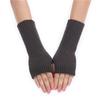 Keep Hand Warm Half Finger Gloves Women Skiing Fingerless Mitten Solid Color