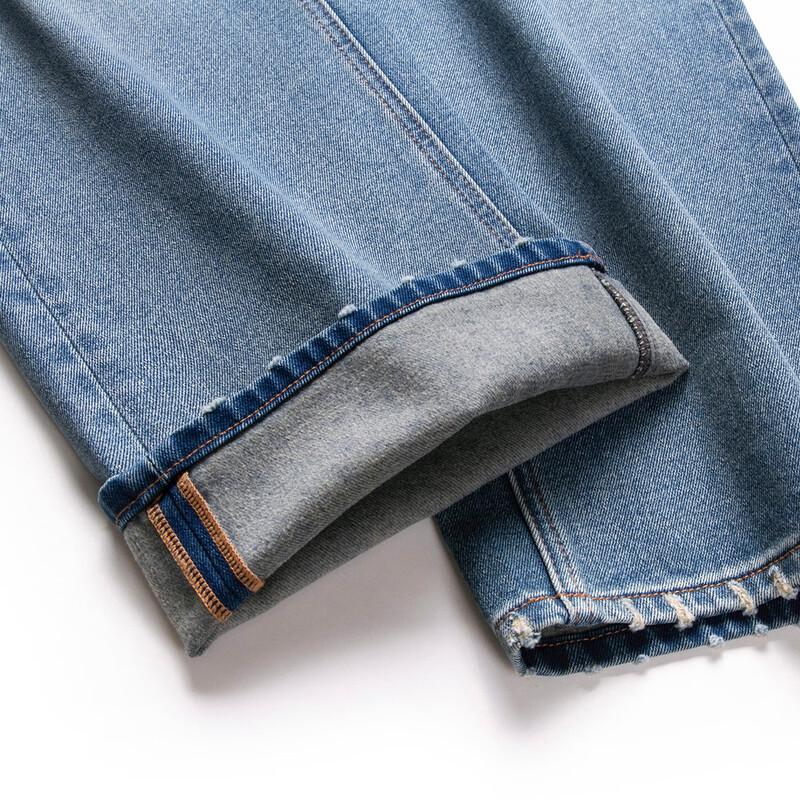 RAIN.CUN Women's Fleece-Lined Cropped Straight Leg Jeans