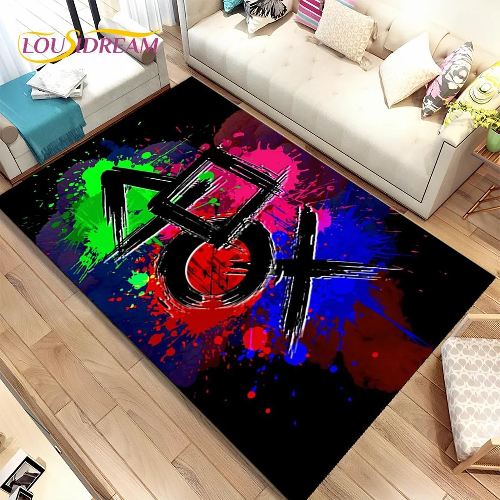 Cartoon Game Gamer Gamepad Carpet Rug for Bedroom Living Room Home Sofa Decoration,Children Play Large Decor Floor Mat Gift