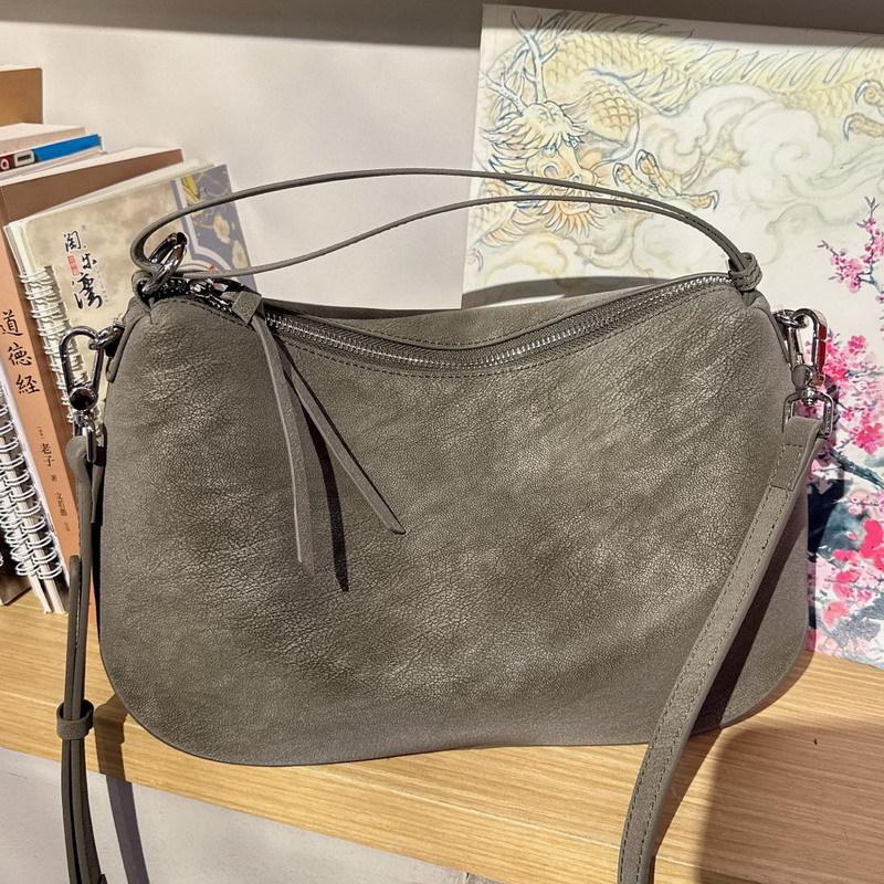 New cowhide leather bag, dumpling bag, tote bag, shoulder crossbody handbag, underarm bag, women's large capacity
