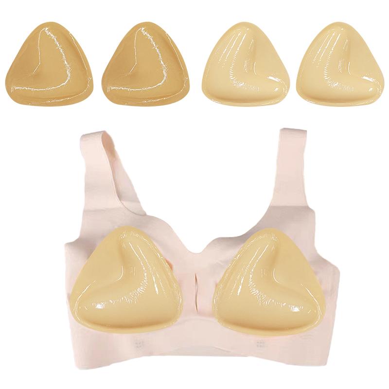Frauen Dreieck Nippelabdeckung Aufkleber Boost Einlage BH Lift Up BH Polster Klebe Cups Brustpflaster Brust Unsichtbarer BH Bikini Polster