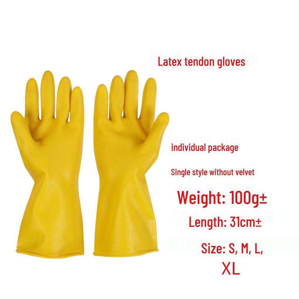 Wodoodporne gumowe rękawice domowe do zmywania naczyń, czyszczenia kuchni, mycia samochodu i użytku wodnego z bawełnianym aksamitnym wnętrzem