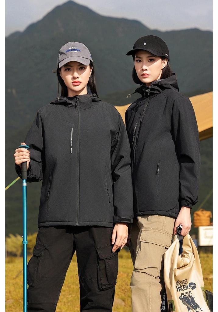 New Mountain Waterproof Autumn/Winter Windproof Jacket – Custom Print, Integrated Velvet Lining, Warm Workwear.