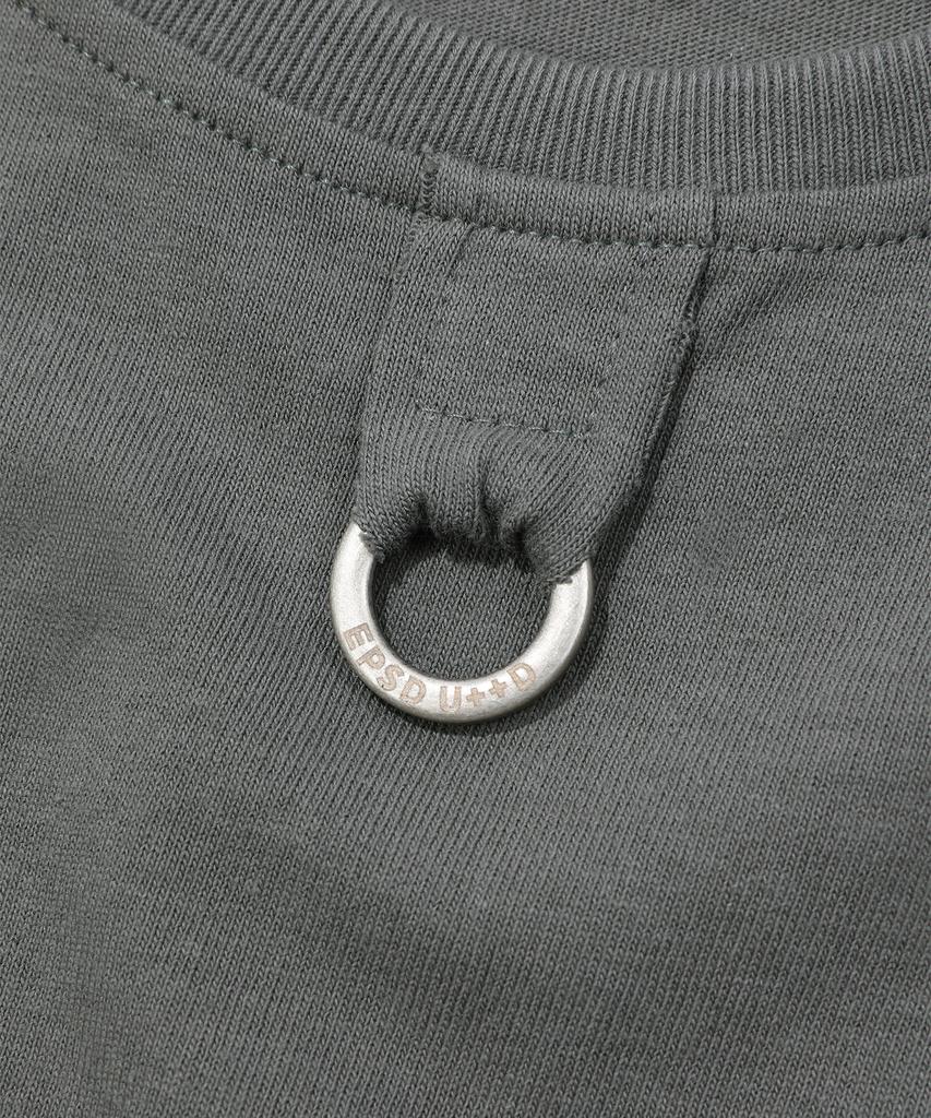 EPISODE UNTITLED Crop Cut-Off Logo Ring Point T-Shirt_Grey