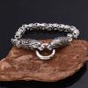 Two-piece vintage Viking wolf head amulet necklace and bracelet set for men and women, Nordic hammer pendant necklace and bracelet.