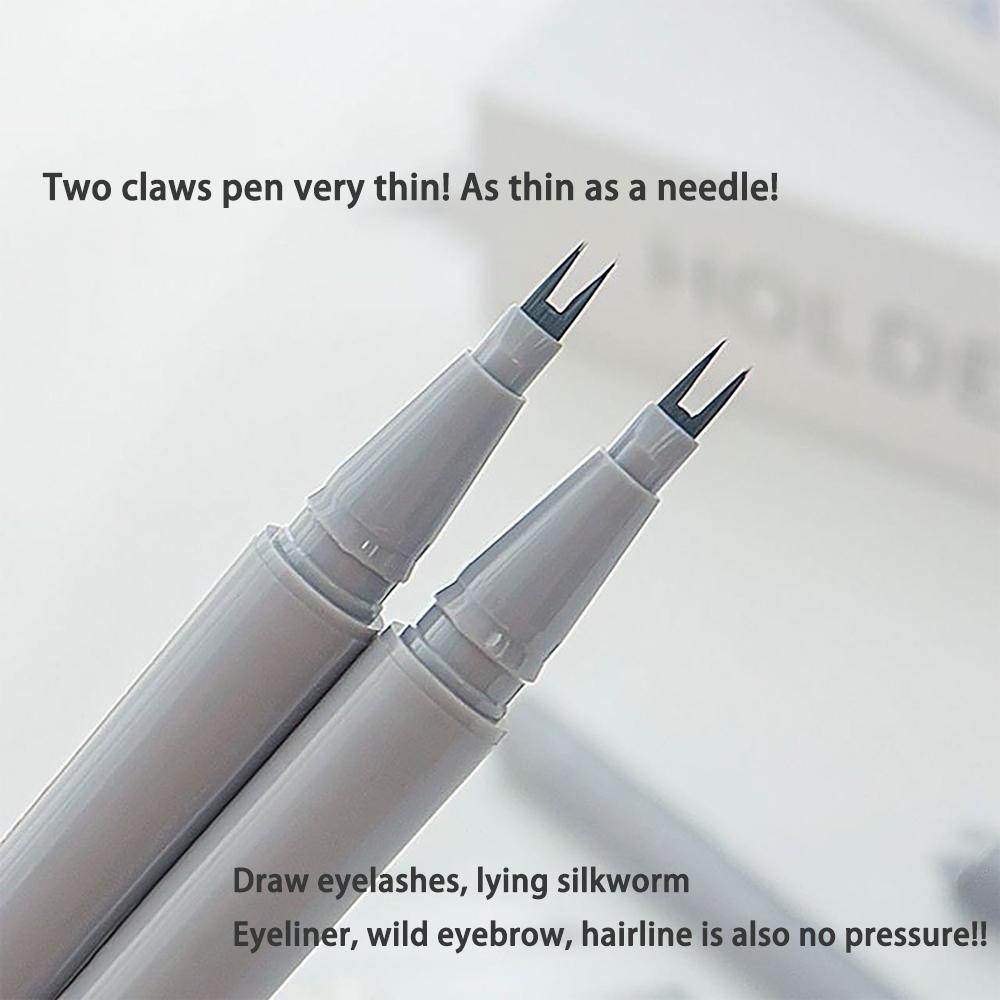 Double-claw Eyeliner Extremely Thin Two-claw Lower Eyelashes Eyeliner Liquid Pen Is Waterproof, Non-smudge and Sweat-proof