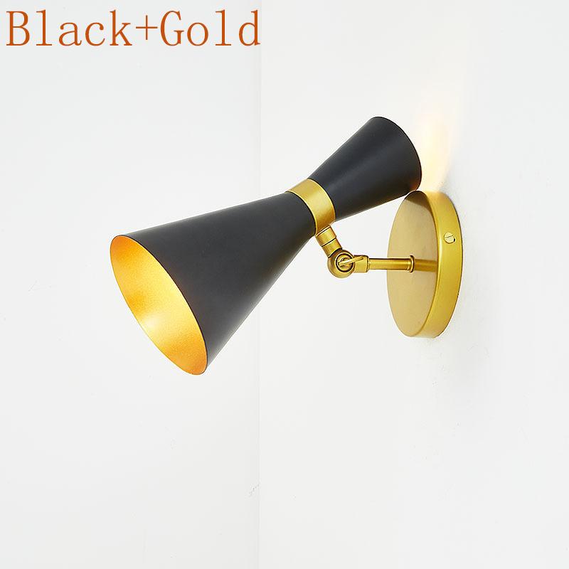 Modern Wall Light Nordic Trumpet Lamp with E27 Bulb for Corridor Living Room Foyer Bedroom Angle Adjustable Metal Lightings
