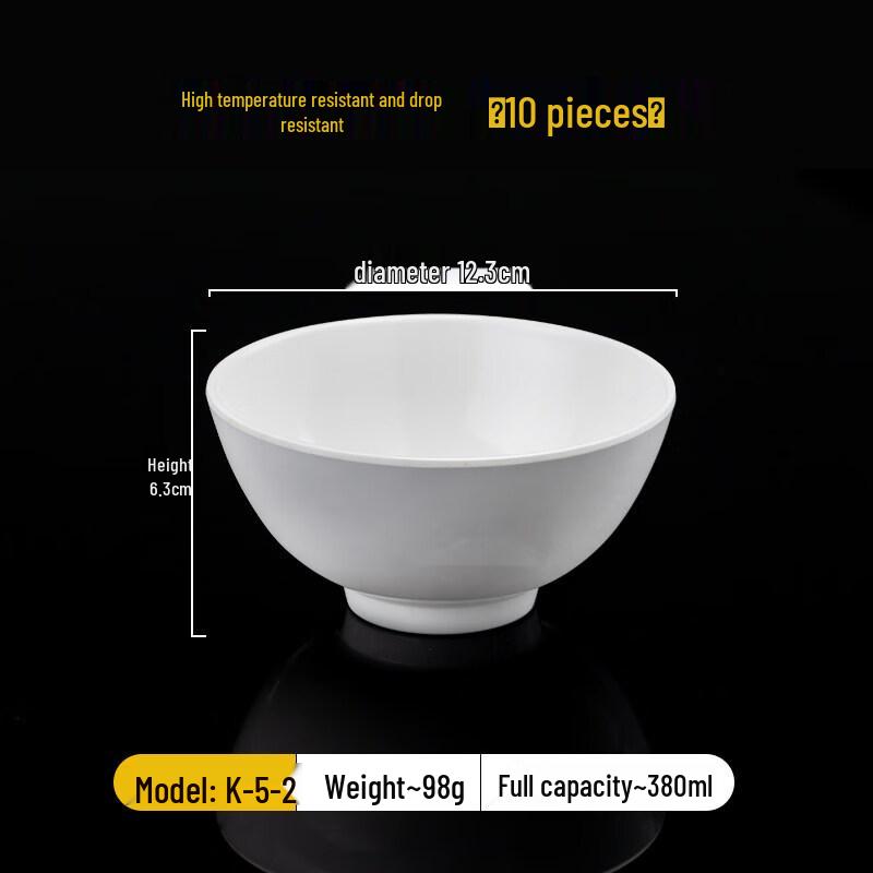 White Melamine Multi-purpose Bowls (10-pack)