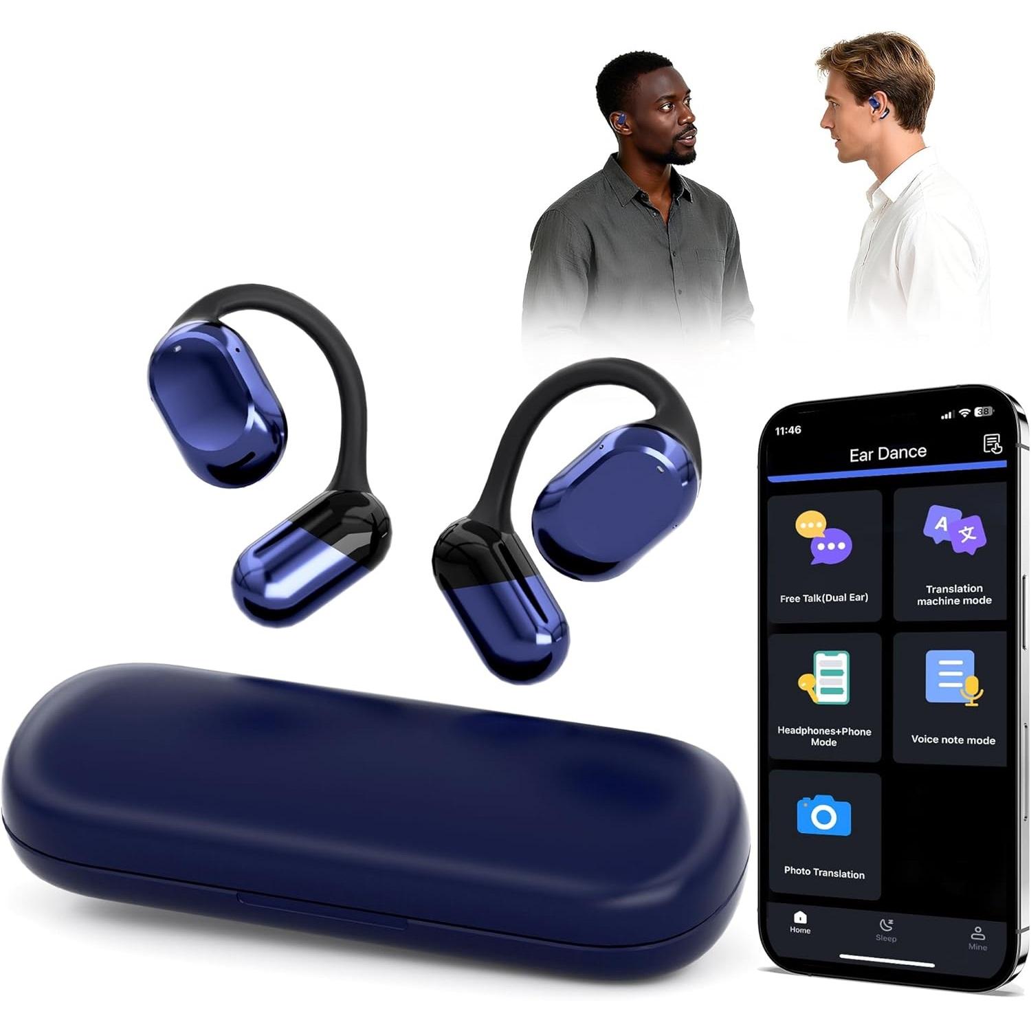 

AI Translator Earbuds Wireless Bluetooth 164 Languages Translation Headphones Real Time Interprete Earphones for Business, Travel, Learning Sports