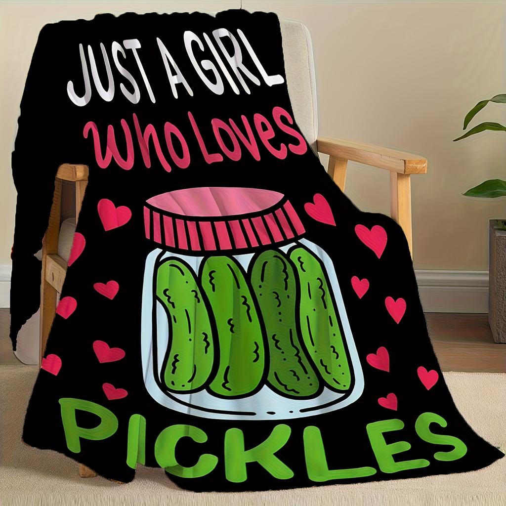Festive Jam and Pickle Art Pattern Decorative Throw Blanket for Sofa, Bed, Living Room, and Home Decor Styling