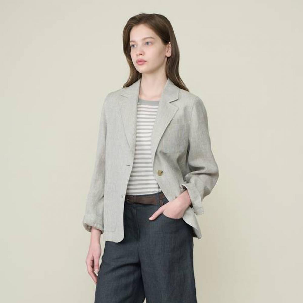 Bcbg One Pocket Linen Jacket B6m4j127