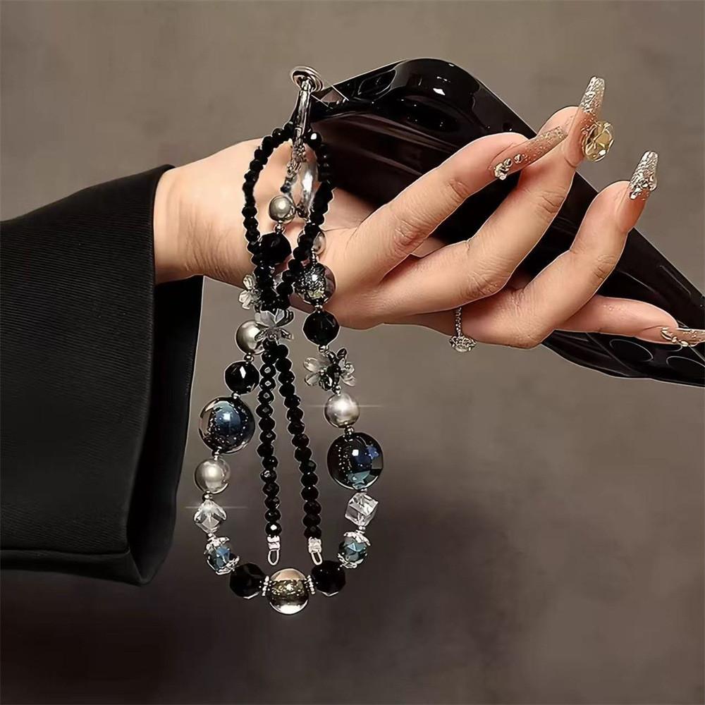 Elegant Crystal Bead Phone Lanyard With Pvc Material For Men And Women