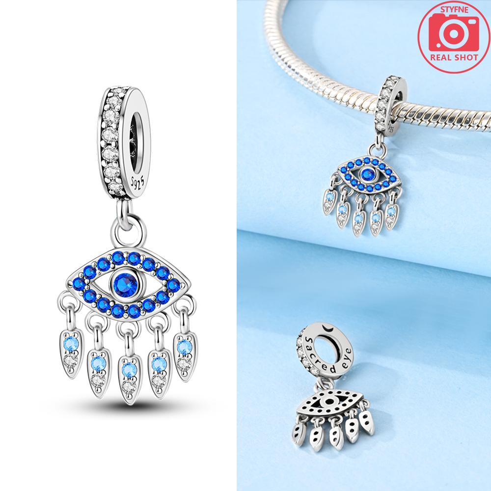 

Charms Copper Blue Ocean Abyss Eyes Pendants Fit Charms Plata Original Bracelet Women Jewellery Making Gifts