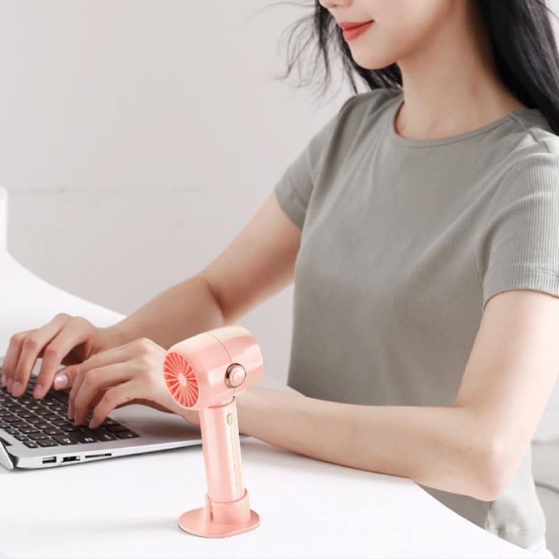 New High Speed Powerful Fan Usb Smart Display Mini Handheld Fan Portable Rechargeable Turbo Small Fan Pocket Desktop Small Electric Fan
