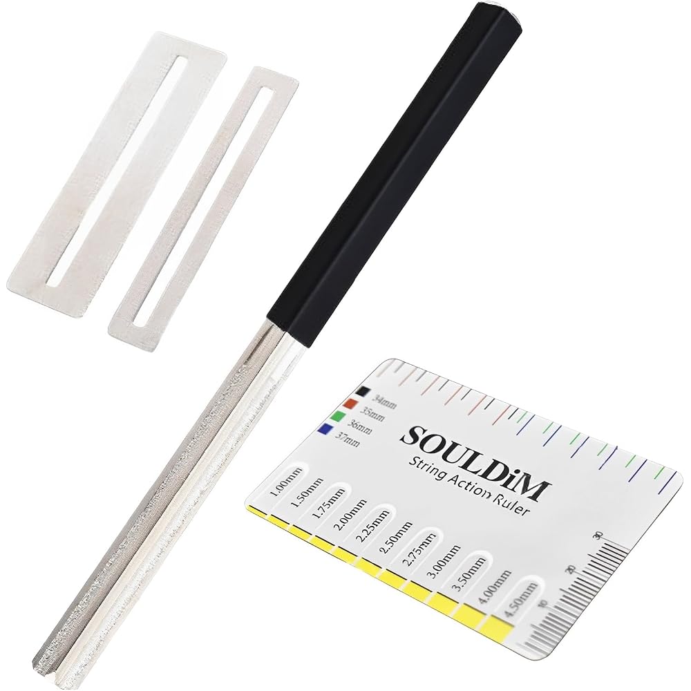 MIMIA Guitar Maintenance Set: Guitar Fret File, Brush, String Polisher, Fret Plate, String Height...
