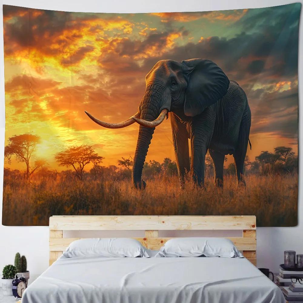 Elephant Mandala Tapestry Wall Hanging Abstract Psychedelic Witchcraft Bohemian Hippie Tapiz Living Room Home Decoration