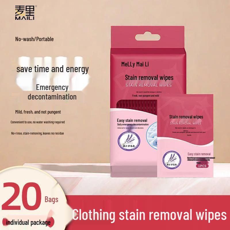 Portable Stain Remover Wipes for Clothing, Shoes & Jackets - Waterless Emergency Cleaning Solution
