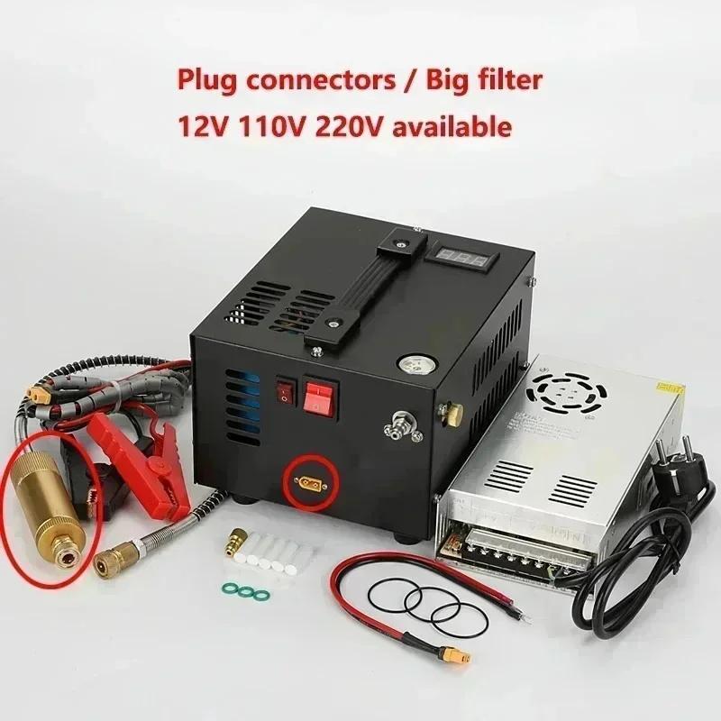 Compresor de Aire Recargador de Bomba PCP 12V 110V 220V 300bar 4500Psi 30Mpa Para Caza Buceo Bomba de Aire para Coche Neumático de Motocicleta