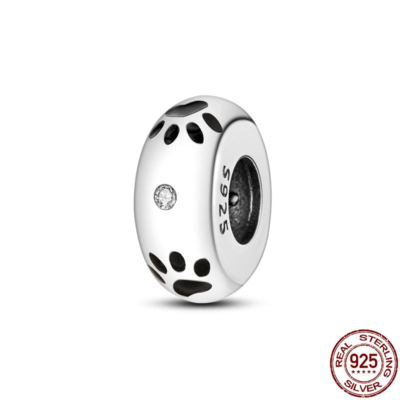 S925 Sterling Silver Clasp Silver Charms Silicone Spacer Beads Safety Chain Fit Original  Bracelet  Jewelry Women New In