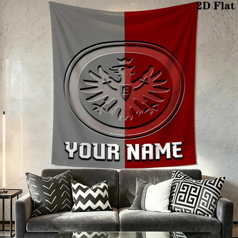 Custom Name Eintracht Frankfurt Wall Tapestry Aesthetic Wall Hanging Printed Fabric Blanket Decorative Tapestries for Bedroom Living Room Home Decor