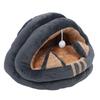 Cat Cave Semi Enclosed Cozy Pet Bed Cartoon Washable Animal House for Autumn and Winter Gray