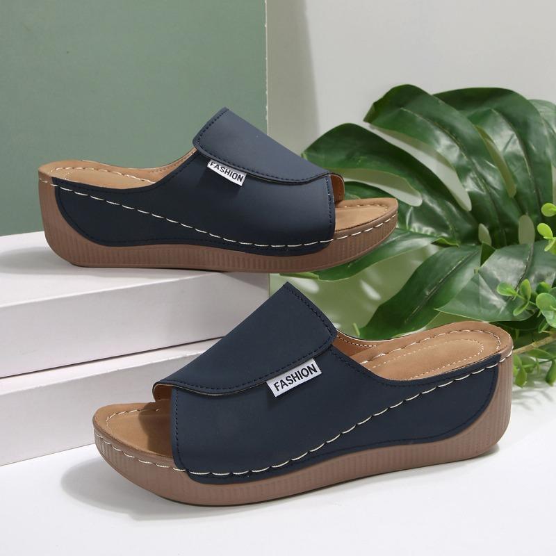 Women's Summer Wedge Slippers, Fashion Fish Mouth Sandals and Slippers, Lightweight Beach Sandals and Slippers