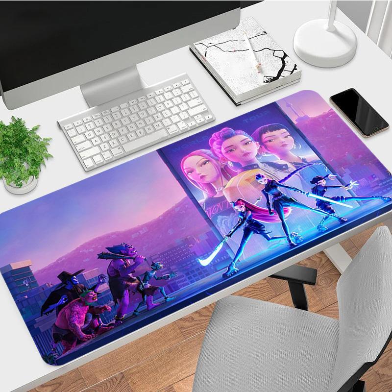 Cyberpunk Cityscape Xl Gaming Mouse Pad Nonslip Rubber Base Stitched Edge Waterproof Desk Mat For Pc Laptop Gamer Office Computer Accessories