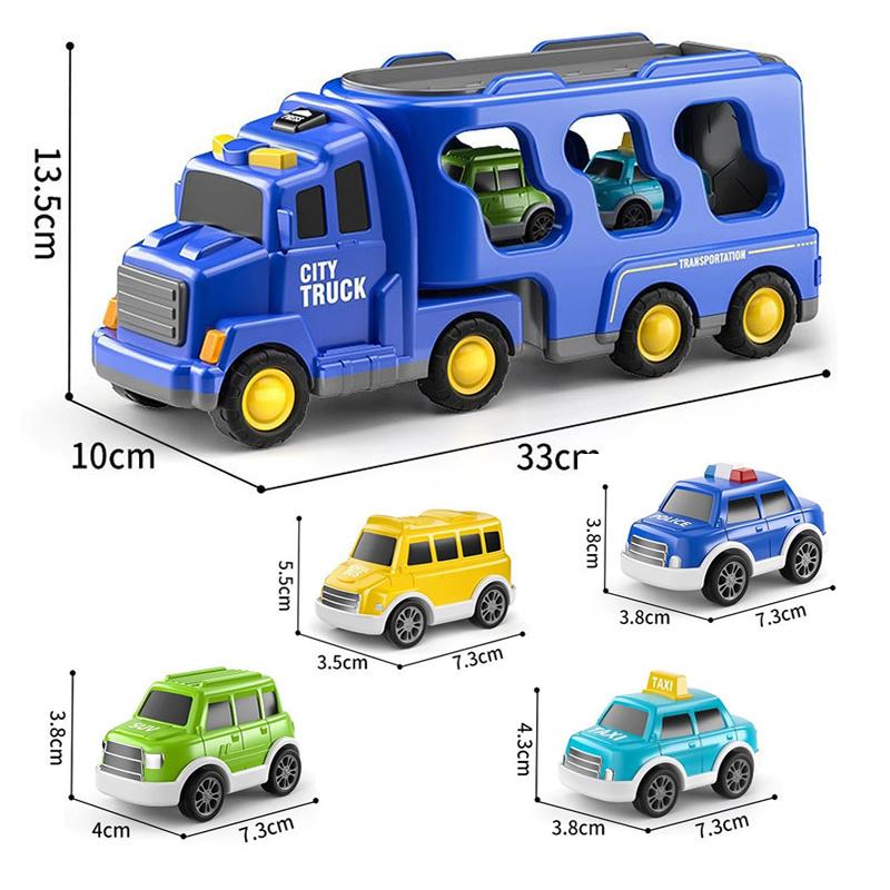

5pcs Diecast Carrier Truck Toys Cars Model Sets Engineering Vehicles Excavator Bulldozer Educational Toys For Toddler Kids Gift