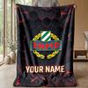 Custom Text Flannel Throw Blanket, Lightweight Cozy Bed Sofa BlanketRapid Wien FC