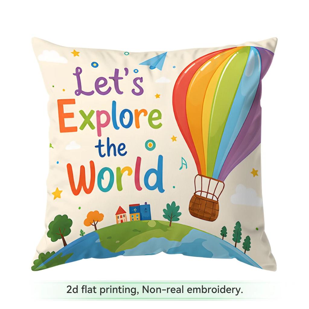 1pcs/4pcs Back-to-school Inspirational Cushions Pillowcase Polyester Cushion Cover Throw Pillow Pillowcover Home Car Sofa Decor