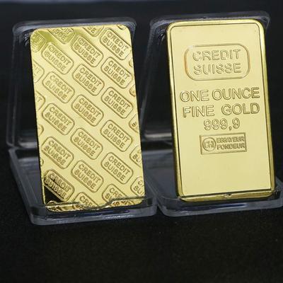 Feiner Gold vergoldeter Barren mit unterschiedlicher Seriennummer Moderne Suisse Goldbarren Replik Lustige Gedenkmünze Sammeln