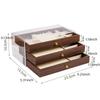 Transparent Window Wooden Jewelry Box Rings Necklace Jewelry Storage Case  Vacation