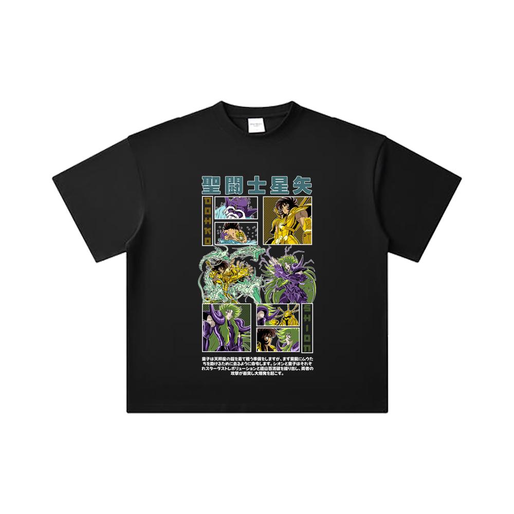 260 GSM Double Yarn 32 Count 100% Cotton Saint Seiya V5 Dohko Shion Print Unisex Heavy Cotton T Shirt