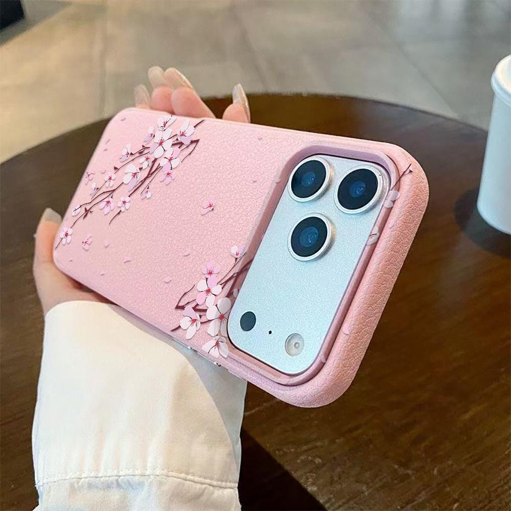 Pink Peach Blossoms Phone Case For iPhone 17 Pro Case iPhone 17 16 Pro 13 12 11 14 15 Pro Max 15 Plus Air Shockproof Soft Cover