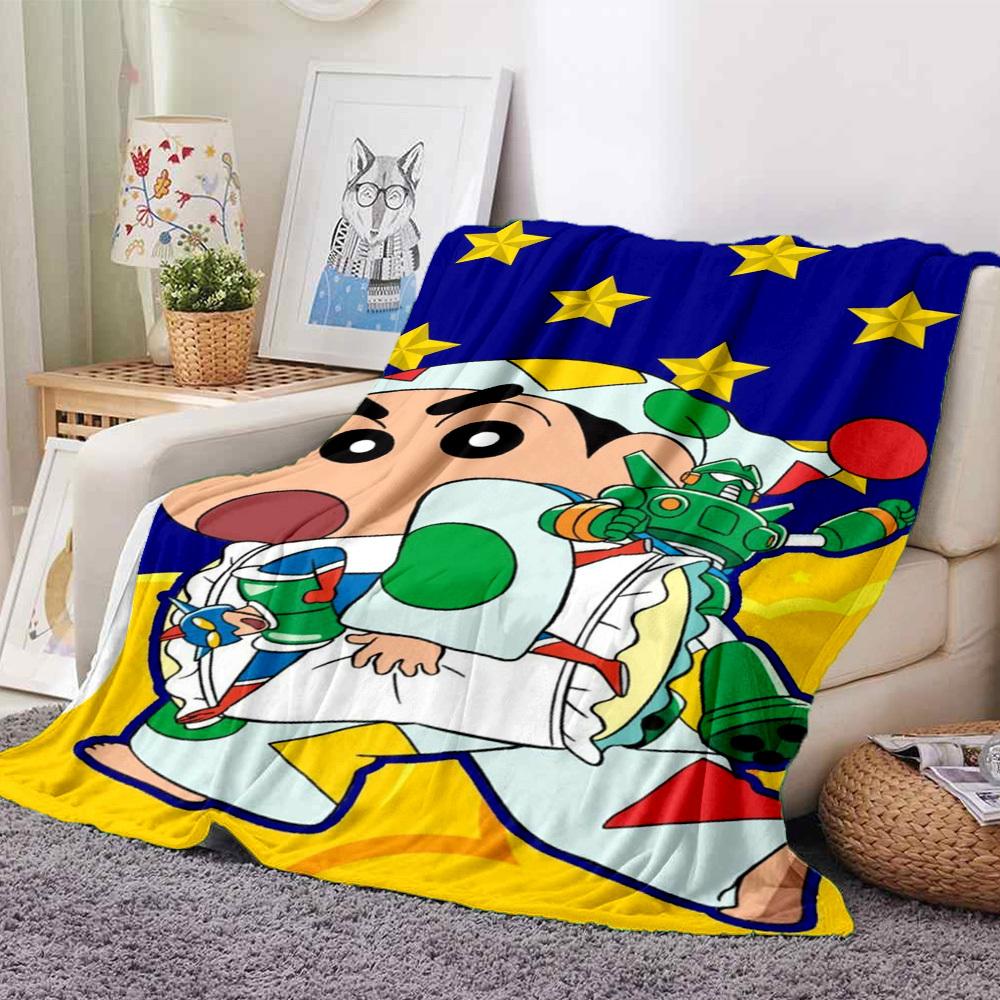 1PC Crayon Shin chan Blanket Lightweight Flannel Throw Blanket for Sofa, Bed, Travel, Camping, Livingroom, Office, Couch
