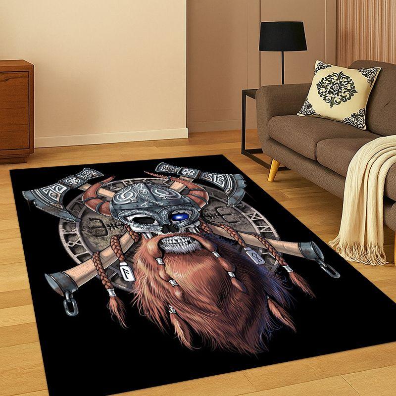 Viking WarriorSymbol Valknut Nordic Valhalla Carpet Rug for Bedroom Living Room Sofa Playroom Doormat Home Decor,kids Non-slip