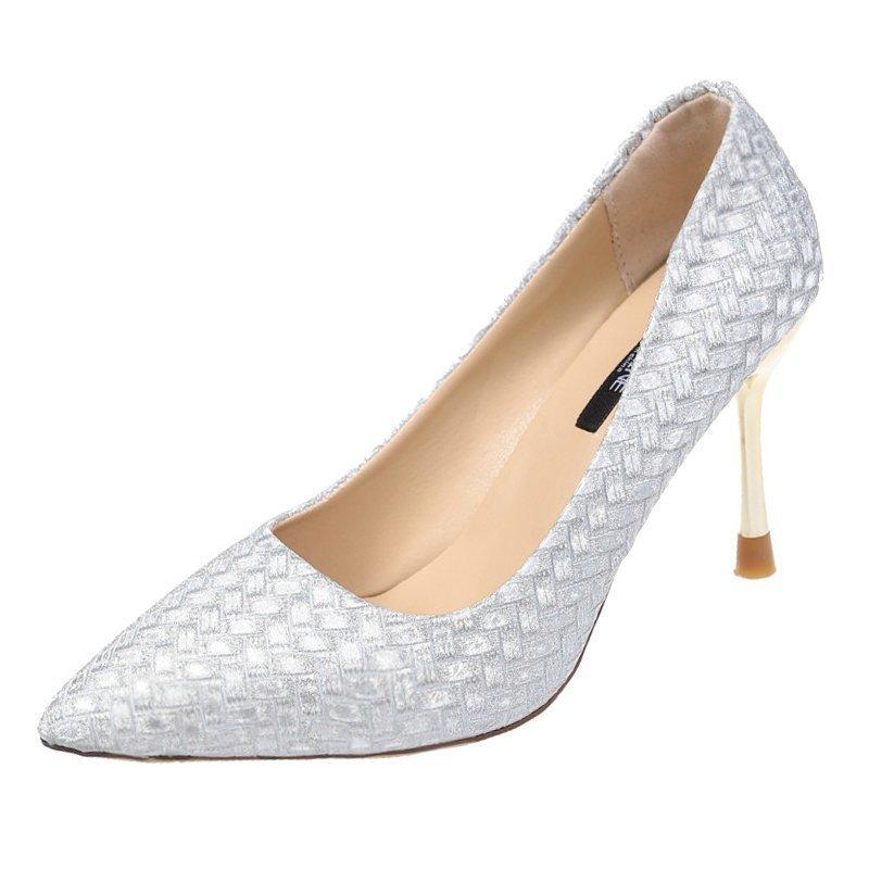 

Туфли на высоком каблуке с острым носком, новые, с мелким носком, корейские, с тонким каблуком, профессиональные женские туфли 39 серебряный