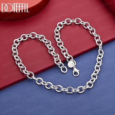 925er Sterlingsilber Hochzeits Schmuck 18 Zoll Kreis Mode Halskette