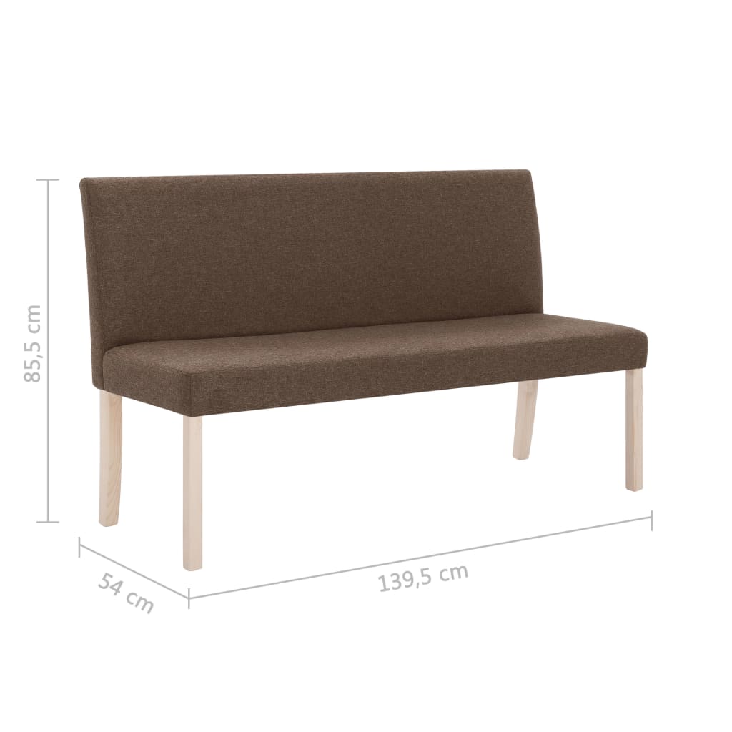 Bank 139,5 cm Braun Polyester