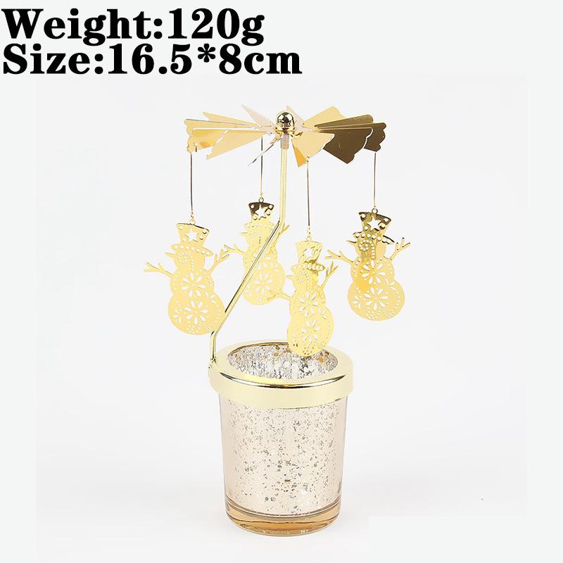 Love Wedding Candle Holders Snowflake Deer Fairy Rotating Candlestick Metal Tray Romantic Home Decoration Christmas Ornament