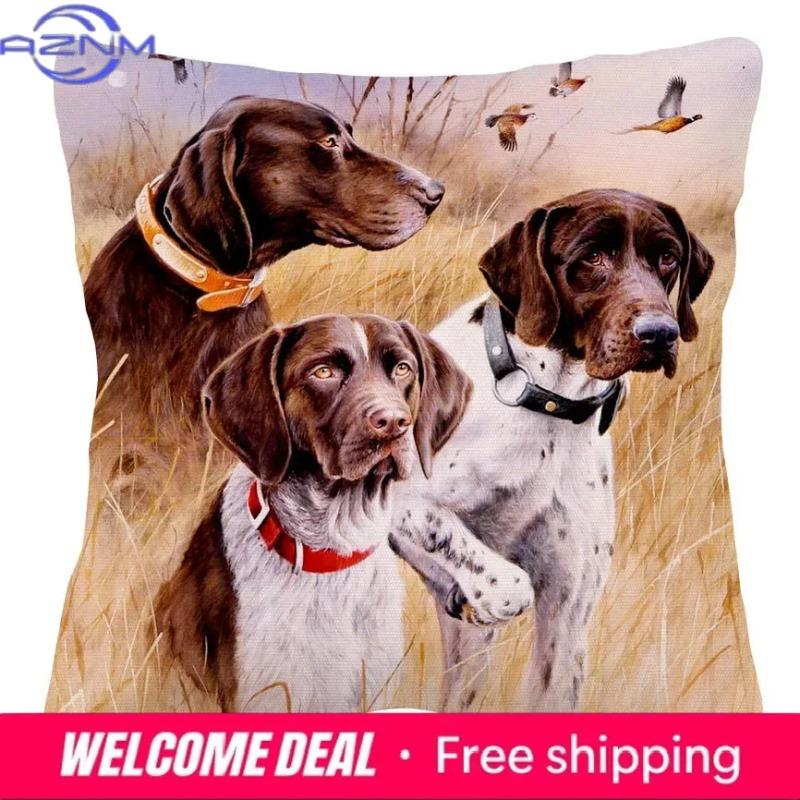 German Shorthaired Pointer Dog Yellow Labrador Cushion Cover Home Decorative Sofa Throw Pillow Case