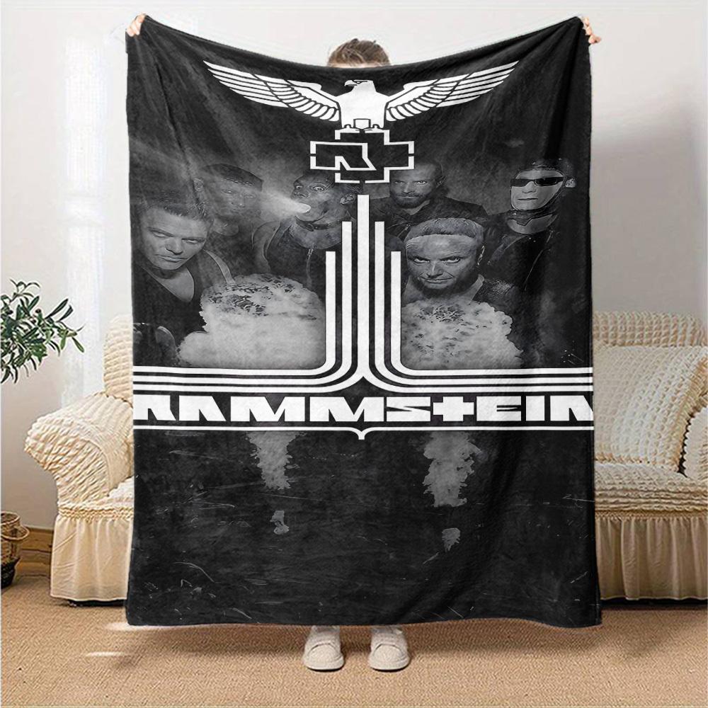 1pc RAMMSTEIN MUSIC Soft Flannel All Season Throw for Home, Office, Outdoor UseDurable Comfort Soft Warm Throw for Home