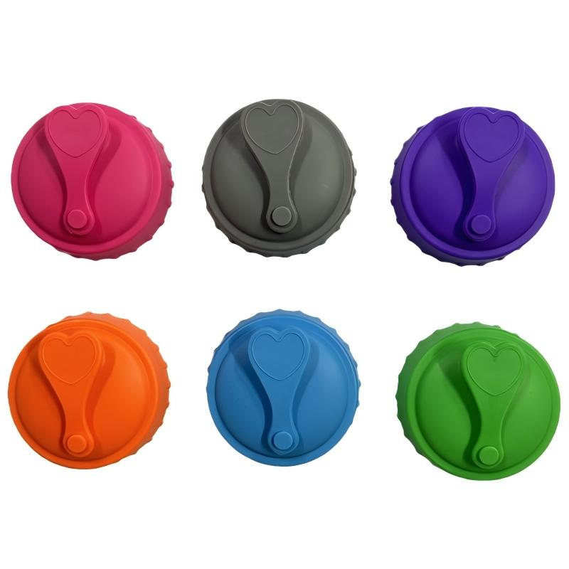6 Pack Reusable Silicone Soda Can Lids Protective Covers Fit Standard Beer Juice Drink Cans For Home Kitchen Bar Daily Use