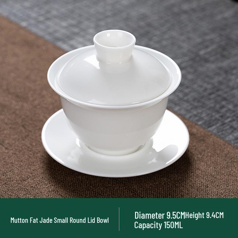 Dehua White Porcelain Gaiwan: Thin Body Sancai Tea Bowl for Kung Fu Tea, Large Ceramic Cup for Home Brewing
