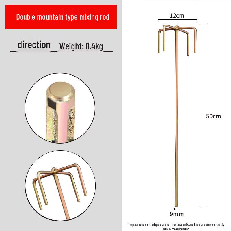 Stainless Steel Multi-use Mixing Rod for Cement, Paint, and Mortar - Compatible with Electric, Hammer, and Impact Drills