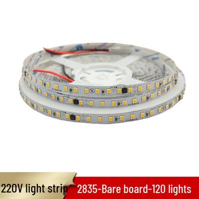 220V LED Strip Light, Driverless, 2835, 120 LEDs, White/Warm/Neutral/Red/Green/Blue/Yellow/Ice Blue/Pink, Glue Coated.